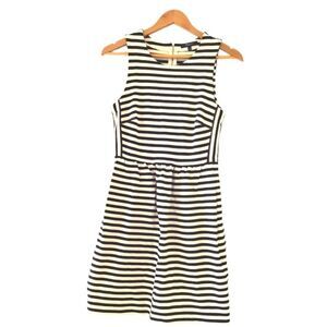 Madewell Small Sleeveless Midi Dress Black White Stripes Spring Preppy Classic